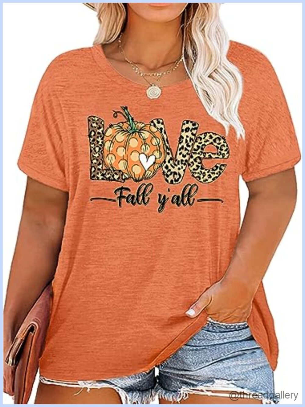 Women's Plus Size Halloween Pumpkin Graphic T-Shirt Fall Short Sleeve Tee
